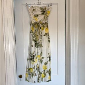 Antonio Melani Lemon Print Strapless Jumpsuit